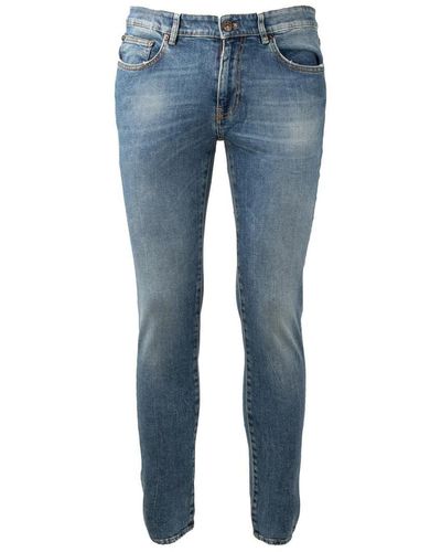 PT01 Blue Stretch Cotton Slim Jeans