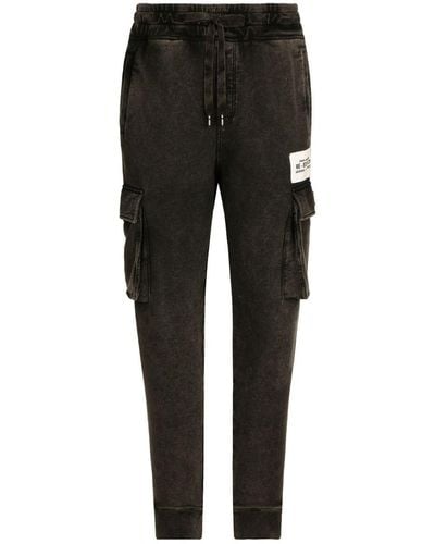 Dolce & Gabbana Logo Cotton Trousers - Black