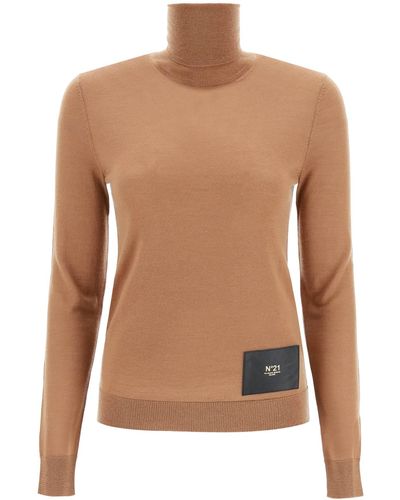 N°21 Wool Turtleneck Sweater - Brown