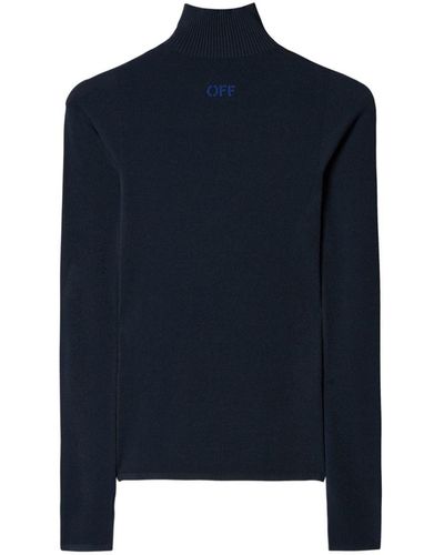 Off-White c/o Virgil Abloh Off-logo High-neck Jumper - Blue