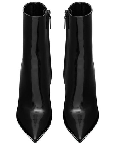 Saint Laurent Opyum Leather Ankle Boots - Black