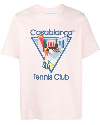 CASABLANCA Graphic-print Organic Cotton-jersey T-shirt X - Pink