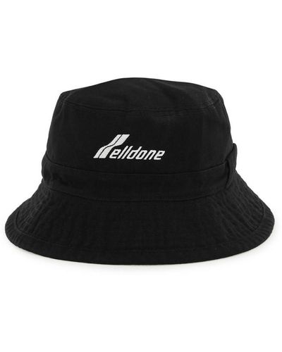 we11done Logo Embroidery Bucket Hat - Black