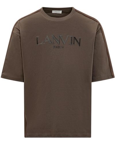 Lanvin T-Shirt Brode Curb - Brown
