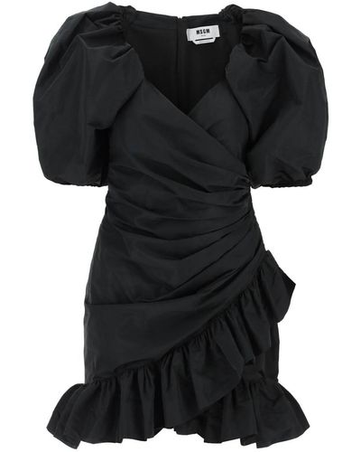 MSGM Draped Mini Dress - Black