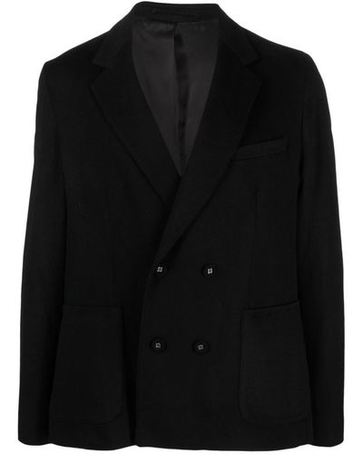Officine Generale Notched Double-breasted Blazer - Black