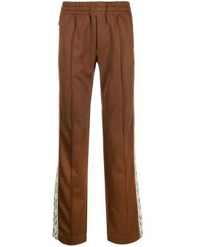 Casablancabrand Straight Track Pants With Patch - Brown