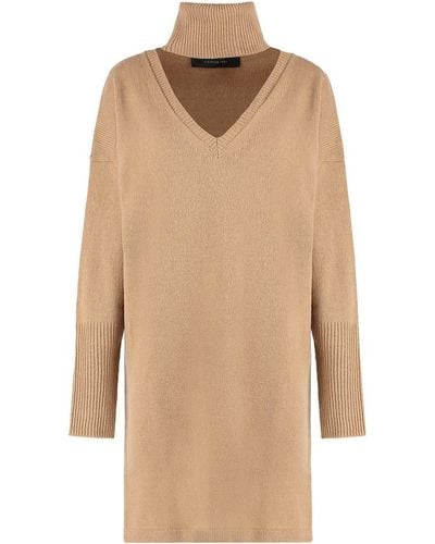 FEDERICA TOSI Ribbed Knit Dress - Natural