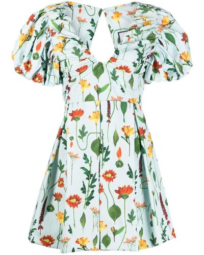 Agua Bendita Noni Primavera Floral-print Cotton Dress - Green