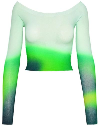 Off-White c/o Virgil Abloh Off- Viscose Seamless Top - Green