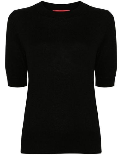 Wild Cashmere Silk And Cashmere Blend Half-Sleeve Sweater - Black