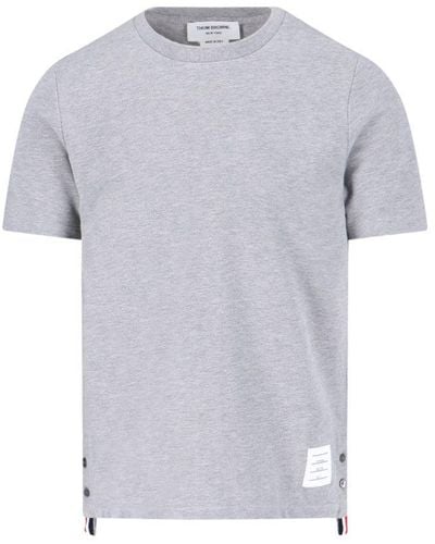 Thom Browne Logo Tape T-Shirt - Grey
