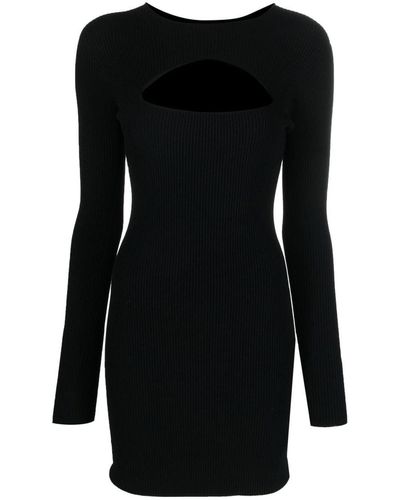 DSquared² Cut-out Rib-knit Minidress - Black