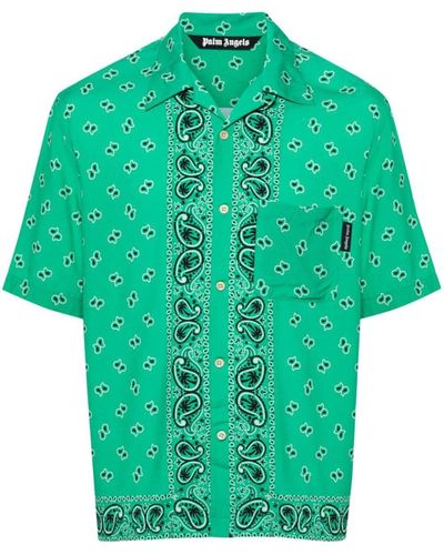 Palm Angels Paisley Print Shirt - Green
