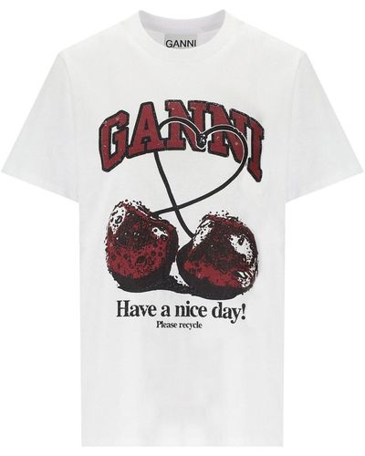 Ganni T-Shirts - White