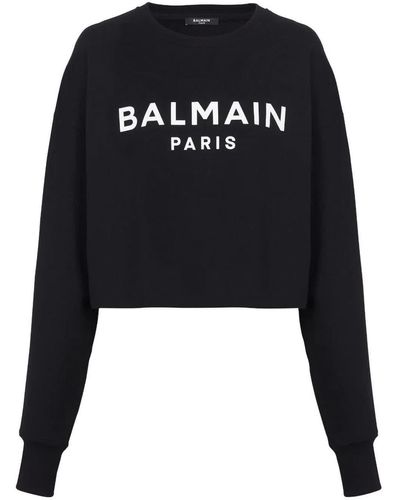 Balmain Logo-print Cotton Sweatshirt - Black