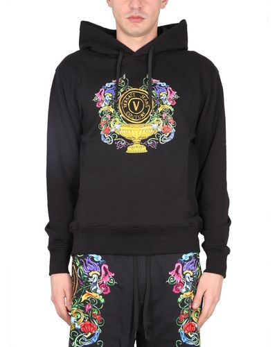 Versace Sweatshirt With Logo Print - Black