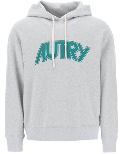Autry Hoodie With Maxi Logo Print - Grey