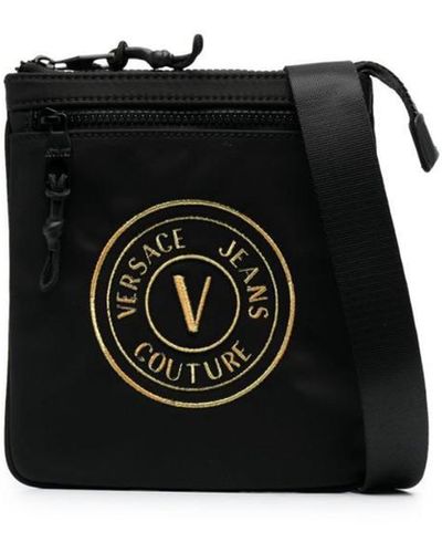 Versace Logo-patch Messenger Bag - Black