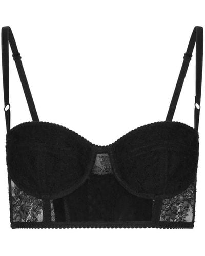 Dolce & Gabbana Lace-detailing Balconette Bra - Black