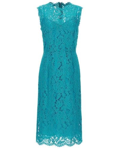 Dolce & Gabbana Lace Dress Dresses - Blue