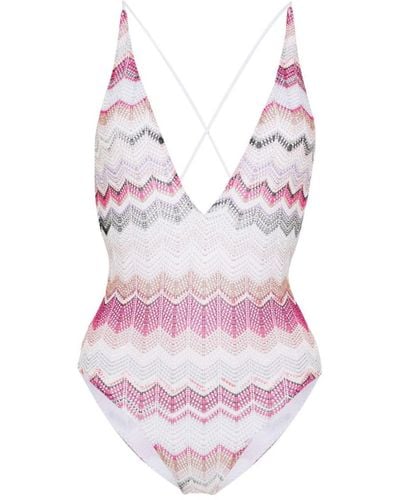 Missoni Deep Neckline Swimsuit - Pink