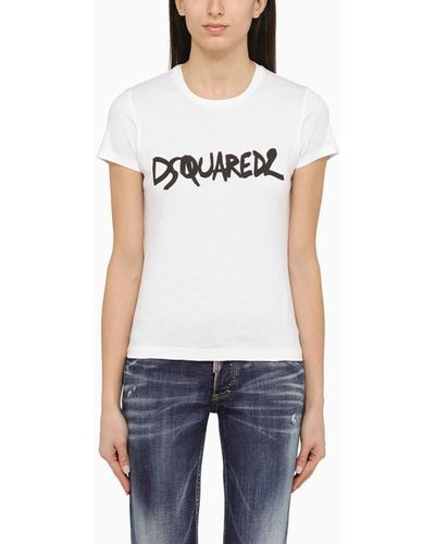 DSquared² White Cotton T Shirt With Logo