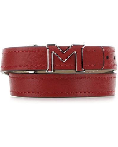 Montblanc Wrap Me Bracelet In Black Leather With Carabiner Closure In