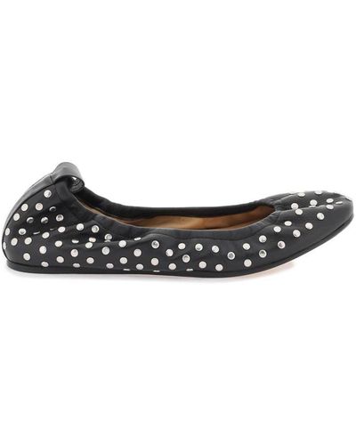 Isabel Marant Leather Studded Ballet Flats By Bel - White