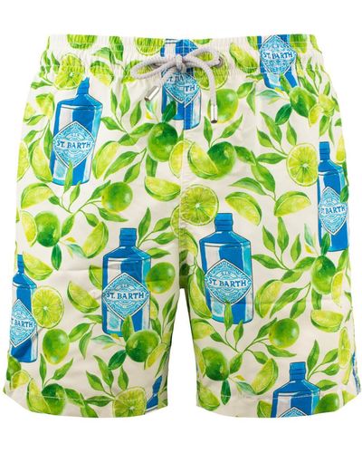 Saint Barth Gustavia Swimsuit With Gin And Lime Print - Green