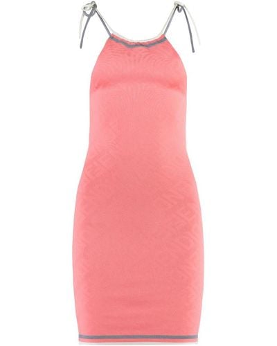 Fendi Jacquard Knit Mini-dress - Pink