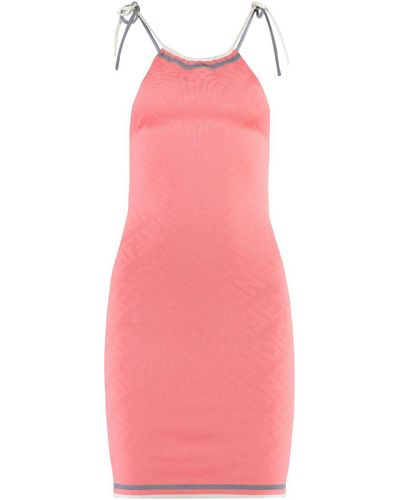 Fendi Pink & Yellow Collared Dress