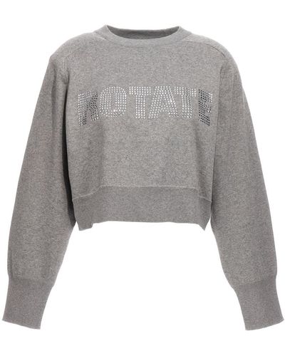 ROTATE BIRGER CHRISTENSEN Firm Knit Cropped Sweater, Cardigans - Gray
