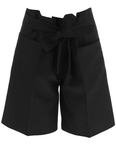 Totême Toteme Belted Wool-blend Shorts - Black