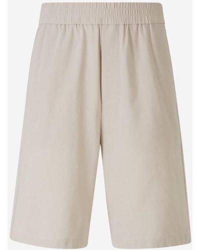 Ami Paris Cotton Crepe Bermuda Shorts - White