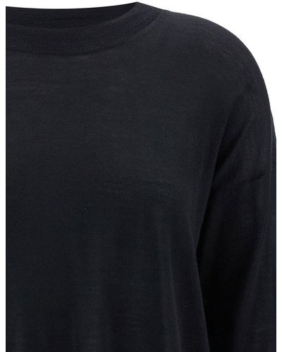 P.A.R.O.S.H. Relaxed Jumper With Ribbed Knit - Black
