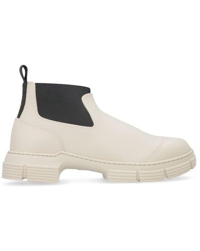 Ganni Crop City Rubber Boots - White