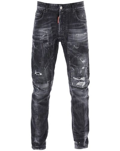 DSquared² Ripped Wash Cool Guy Jeans - Blue