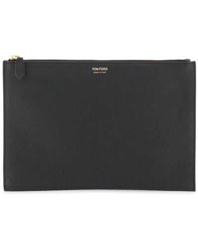 Tom Ford Grained Leather Pouch - Black