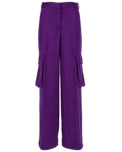 Versace Satin Cargo Trousers - Purple