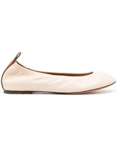 Lanvin Ballerinas With Round Toe - Natural