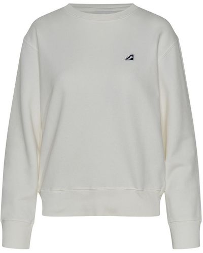 Autry White Cotton Sweatshirt - Gray