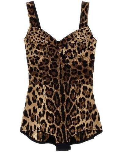 Dolce & Gabbana 'leopardo' Bodysuit - Black