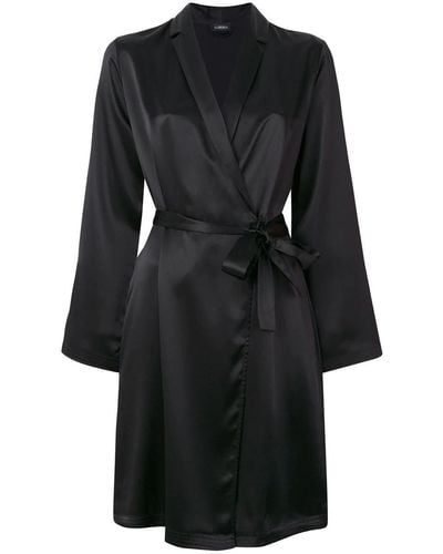 La Perla Short Silk Robe - Black