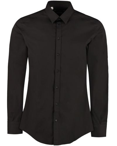 Dolce & Gabbana Classic Italian Collar Cotton Shirt - Black