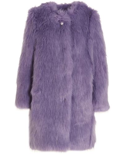 Alabama Muse 'kate' Faux Fur Coat - Purple