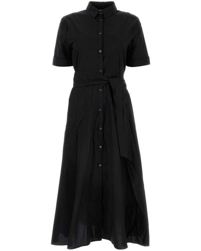 Woolrich Belted Poplin Shirt Dress - Black