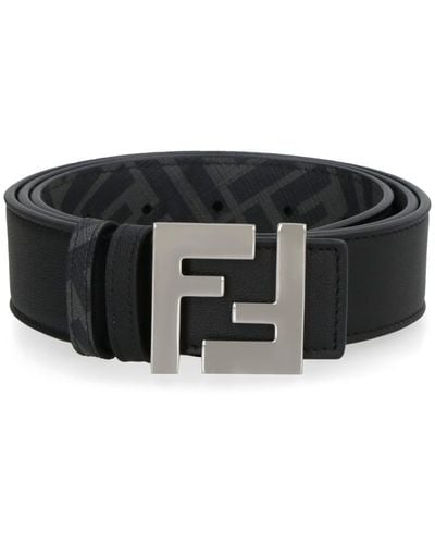 Fendi Reversible Leather Belt - Black