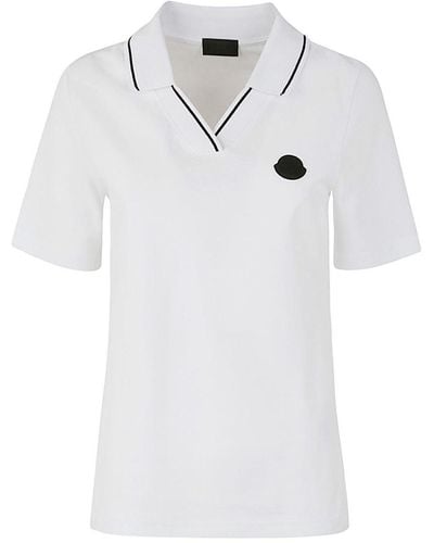 Moncler Short Sleeves Polo Clothing - White