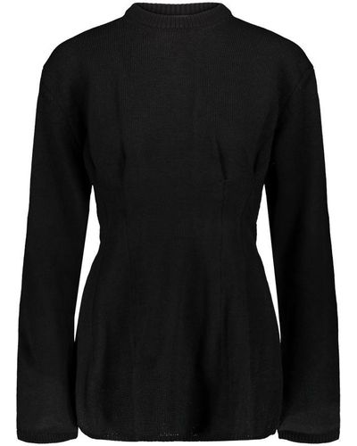 Comme des Garçons Crow-neck Knitted Sweater Clothing - Black